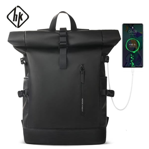 HK Expandable Travel Backpack Men Large Capacity Waterproof 156 Laptop Bag Hiking Rucksack Cycling Daypack Bag with USB Port 251027ww