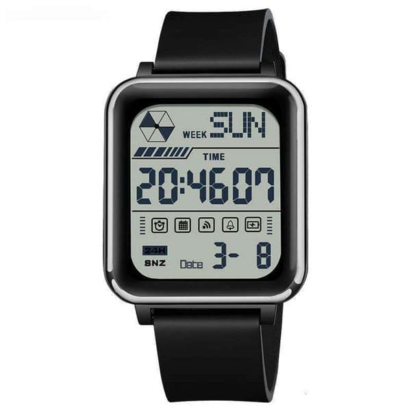 DHwatches Sanda Electronic Multi-Function Square Digital Silicone Luminous Waterproof Unisex Watch