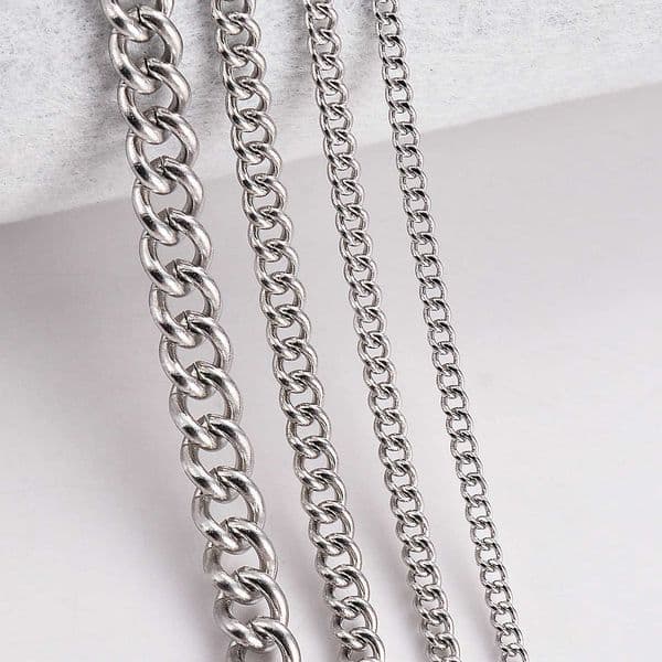 1Pc Stainless Steel Basic Link chain necklace 15/2/3/45mm necklace chain for DIY pendant necklace jewelry makingW251105