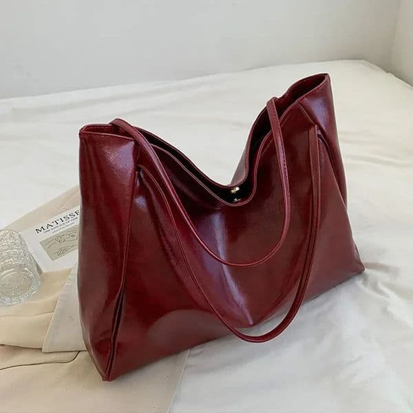 Women Tote Bag Fashion Underarm Pouch Large Capacity Soft Pu Leather Shoulder Bag Retro Crossbody Bag Casual Portable BucketBags 251105