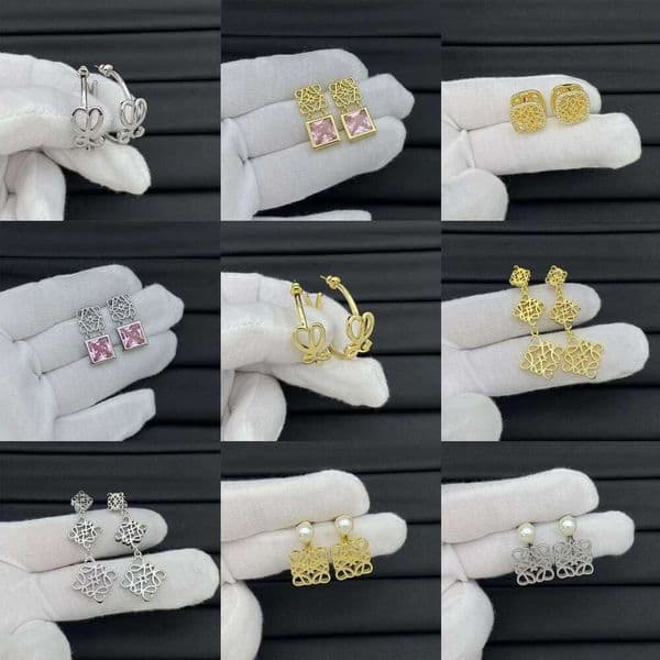 Luo Family Classic Fashion Korean Style Light Luxury Tassel Earrings High-end Exquisite Quadrilateral Hollow Earrings Jewelry for Women