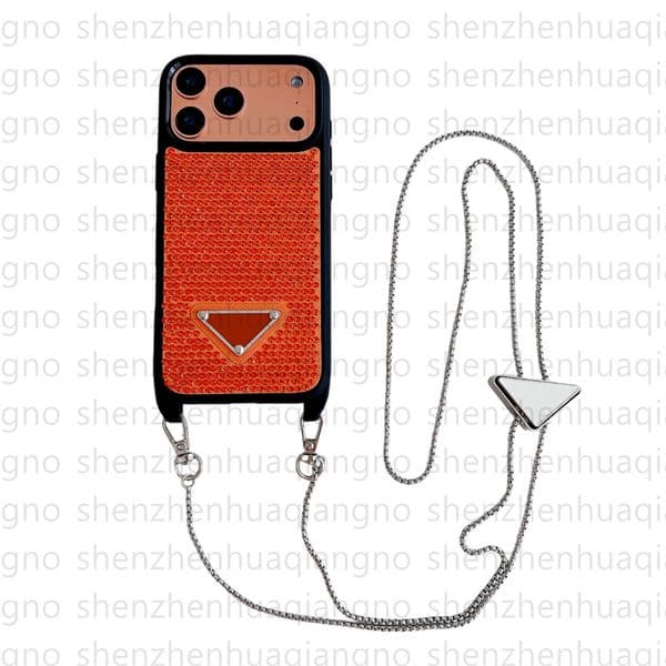Fashion Crossbody Glitter Phone Case Designer For iPhone 17 Pro Max 16 Pro Max 15 14 13 12 16 Plus Case Bling Diamond Jewelled Sparkling Rhinestone Case Chain Straps