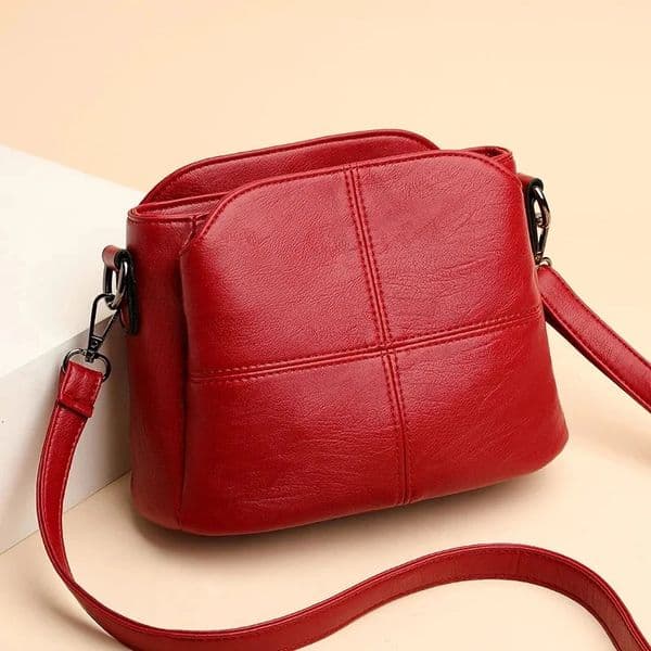 Vintage Womens Soft PU Leather Shoulder Bag Square Solid Color Crossbody Middle Aged Female Large Lady Messenger Bags 251030