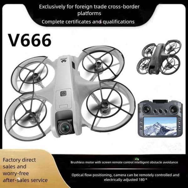 V666 New Product with Screen Control Drone Brushless Obstacle Avoidance Quadcopter Optical Flow HD Aerial Photography Toy