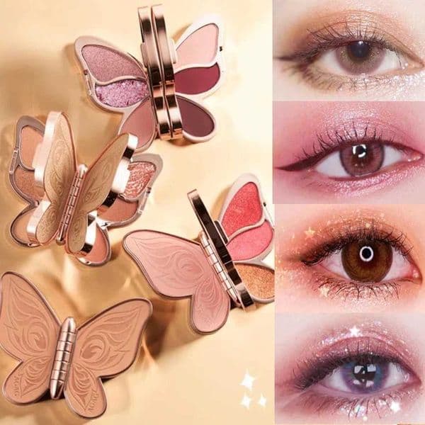 Butterfly Eye Shadow Six Color Eyeshadow Palette Easy to Color Glitter Long Lasting Make-up For Women Korean Cosmetics Makeup W251105