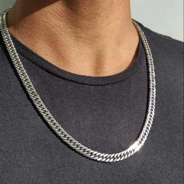 3/5/7/9mm Chunky Cuban Chain Necklaces for Men BoysWaterproof Stainless Steel Silver Color ChainHip Hop Classic Jewelry GiftW251105