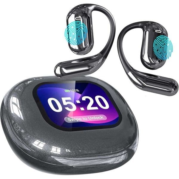 DTBG AI Translation Earbuds Real Time, Translator Bluetooth 5.4 Headphones 144 Languages LCD Touch Screen Open Ear Translating Earphones Audifonos