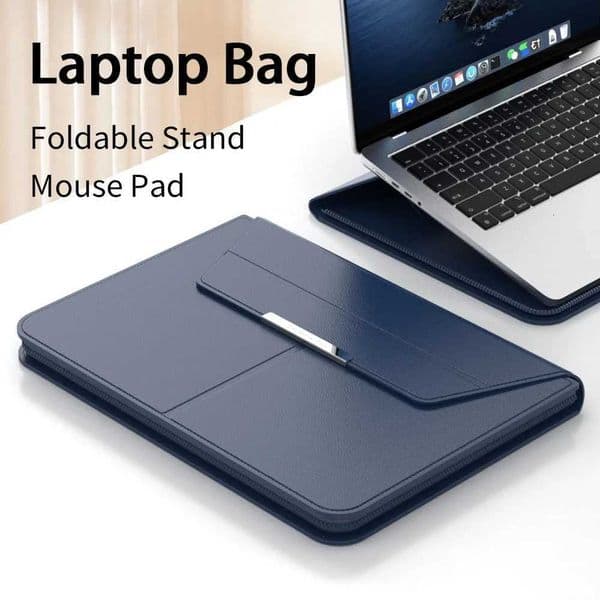 Leather Laptop Bag Waterproof Dustproof Laptop Sleeve with Notebook Stand Holder Mouse Pad for 13-14inch Macbook Z251105