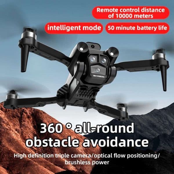 K9 2025 New HD Camera Drone With Dual Batteries, Brushless Motor, Foldable Design, 360° Flip, One-Key Start, Emergency Stop, Collision Warning Light, Headless Mode