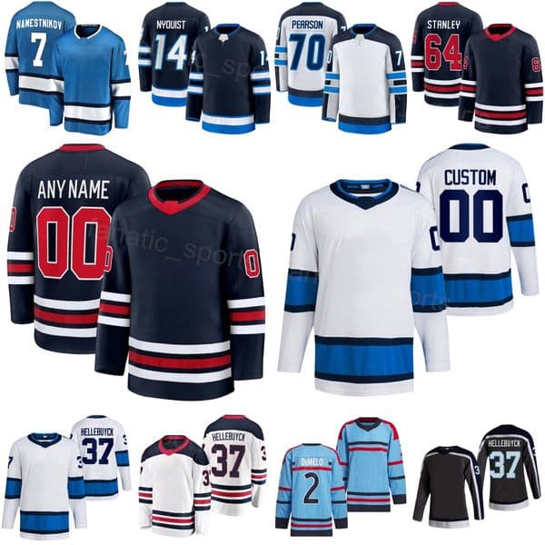 Hockey 2026 Man 7 Vladislav Namestnikov Jerseys 2 Dy lan DeMelo 37 Con nor Hellebuyck 70 Tanner Pearson 64 Logan Stanley Gustav Nyquist Woman Kids Heritage Classic