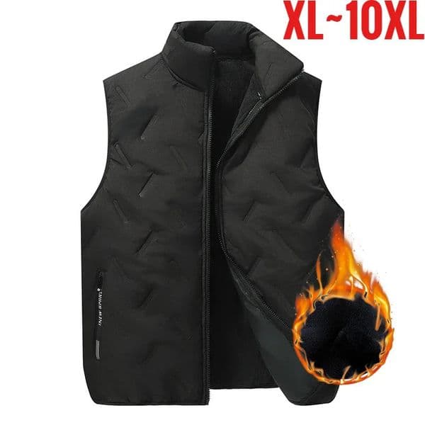 Big Size Clothing Store Vest Men Fleece-lined Lightweight Padding Warm Golf Sleeveless Jacket Male Plus Extra Large 10XL Fat 9XL 251104BJ