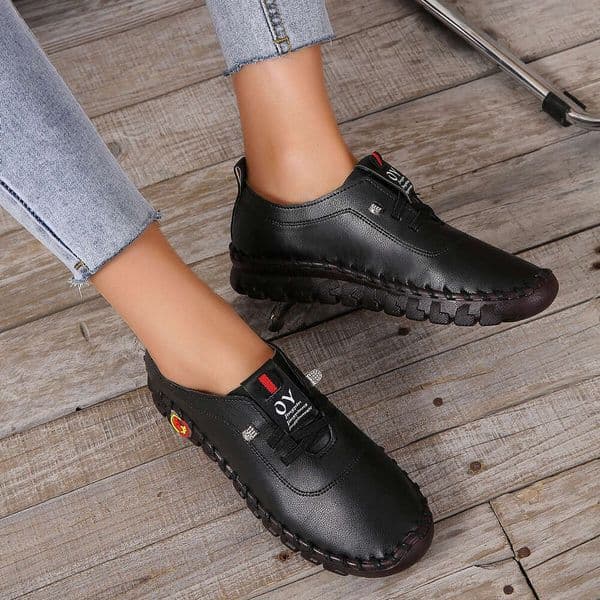 Fashion Single Autumn New fashion Soft Sole Hand-Stitched Bag Foreign Trade Large Size Casual Women's Slip-On Lazy Shoes