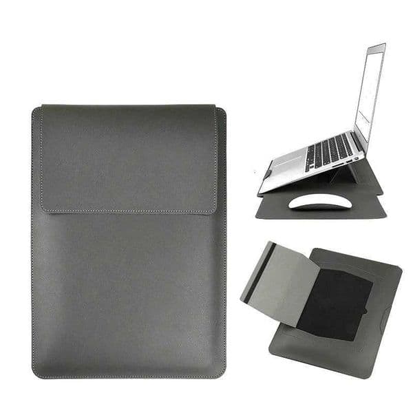 Dormin Leather Laptop Sleeve 133156 with Adjustable Ergonomic Stand Non Magnetic Design Portable Case for Mac Z251105