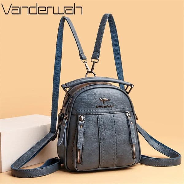 4 In 1 Leather Backpacks Multifunction Female Shoulder Bag Fashion Ladies Small Backpack Travel Bags for Girls Messenger Sac 251105