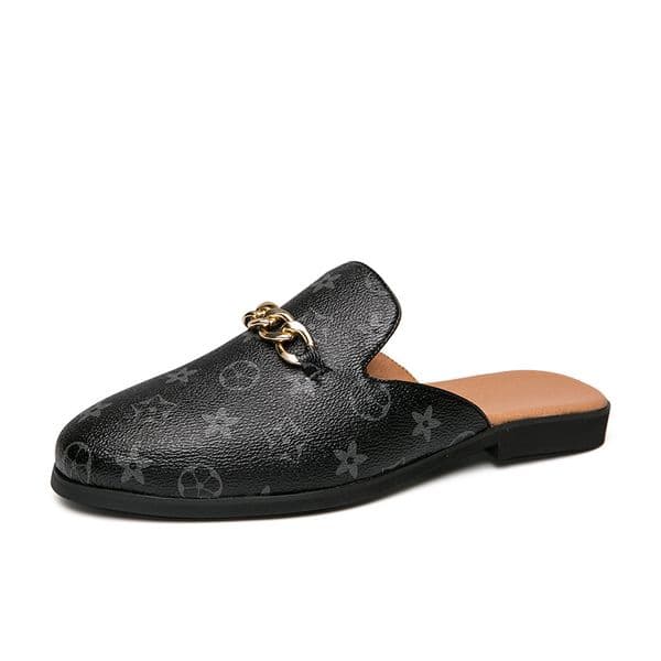 2025 new Mens slippers summer closed-toe heel-less casual sandals outdoor sandals pointed-toe leather shoes mens driving shoes 37-48W260225