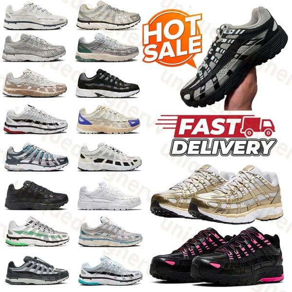Fast delivery designer shoes running shoes p6000 Triple Black White Khaki Wolf Grey Metallic Womens Outdoor Sports Trainers Casual mens shoes sneakers 36-45