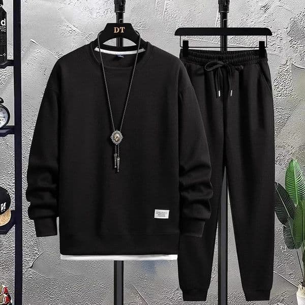 Mens Waffle Casual Suit O-neck Long Sleeve T-Shirt Sweatpants Autumn Trend Tracksuit Fashion Sports Two Piece Set 251104BJ