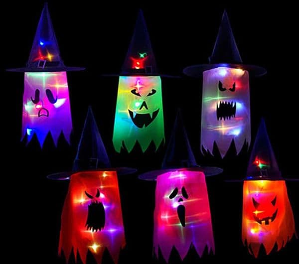 Glowing Halloween Decoration Holiday LED Lighting Hat Can Be Worn On The Head Or As A Pendant Witch Hats Garden el Wedding Decor a2197457