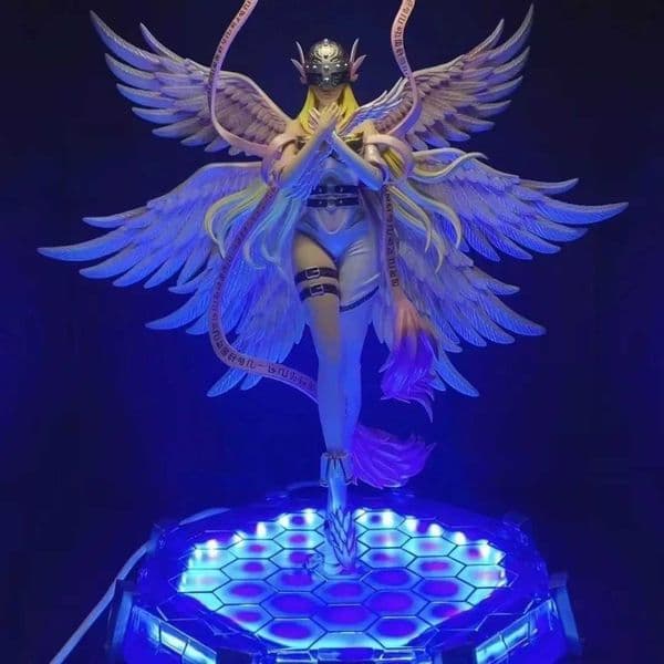 2026 New 28Cm LED Fantasy Angel Warrior Figure, Movable Joints PVC Statue, Desktop Decoration Collectible, Holiday Gift Art Craft Toy Toy