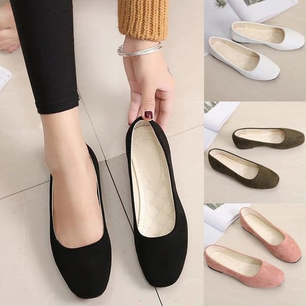 Women Suede Loafers Flat Heel Shallow Female Shoes Spring Summer Square Toe Basic Concise Women Pumps Size 36-43 251105