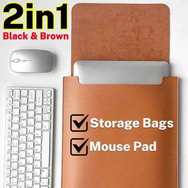 14/16 Inch Laptop Sleeve Case for MacBook Air 15 2023-2025/MacBook Pro 16 2024 Waterproof PU Leather Bag Protective Case Cover Z251105