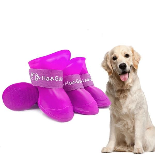 4pcs/Set Small Pet Dog Rain Shoes Anti Slip Waterproof Puppy Cat Shoe Rubber Boots for Outdoor Footwear Socks Pet Accessories 250402