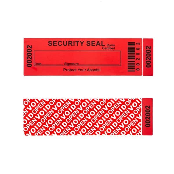 100% Total Transfer Tamper Evident labels Security Warranty Void Stickers red Large 35*120 mm Triple Serial Numbers seal sticker 250402
