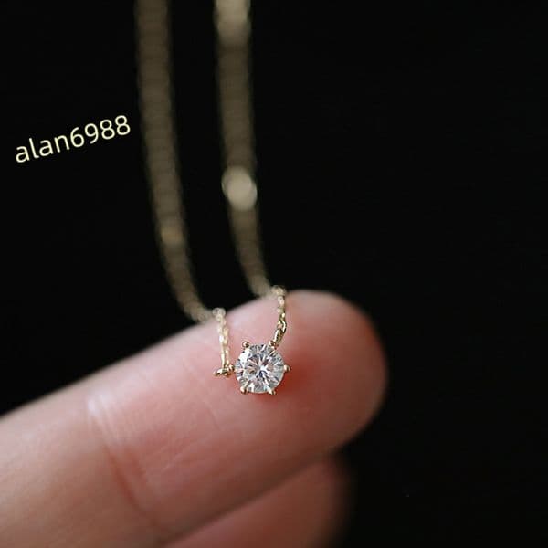Factory Price Simple Style 14K Gold Plated Over 925 Sterling Silver Zircon Necklace