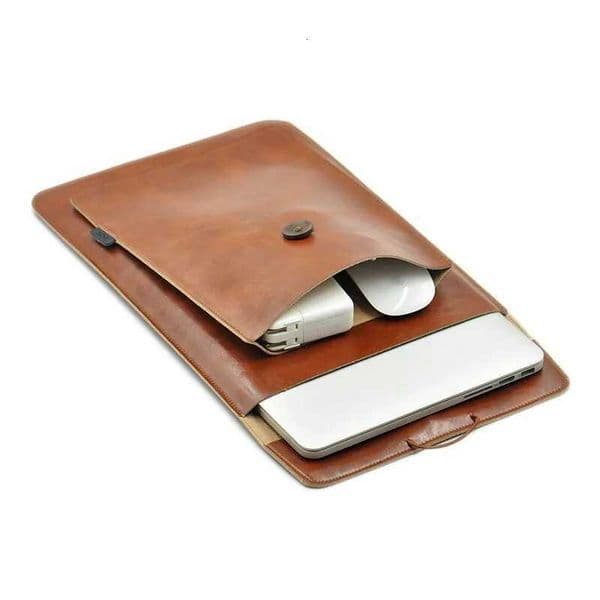 Double Layer High Capacity 13 Inch Laptop Bag Cover PU Leather Sleeve Case For M1 M2 MacBook Pro Air 133 136 Z251105