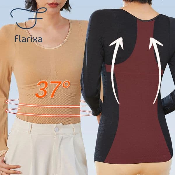 Flarixa Seamless Body Shaper Womens Thermal Underwear Winter Warm Tights 37Constant Temperature Thermo Lingerie Warm Vest Tops 251106