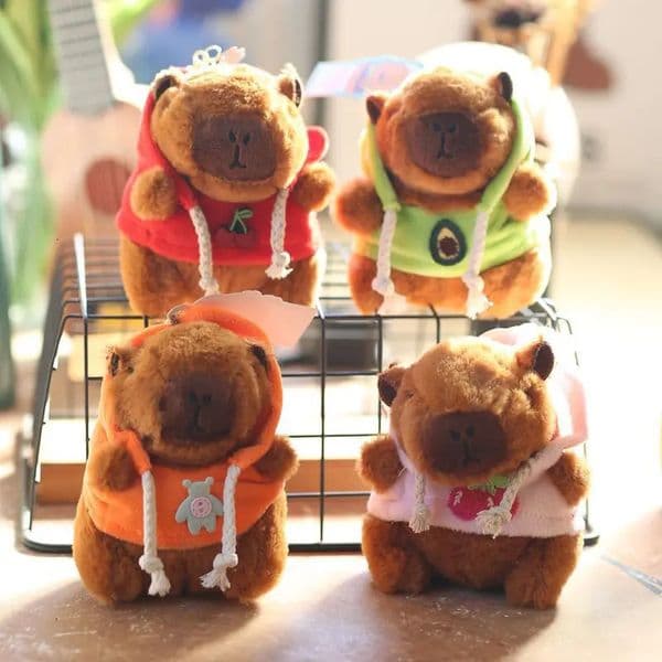 Cute exquisite capybara doll plush keychain daily backpack key decoration travel decoration wearing doll 251105
