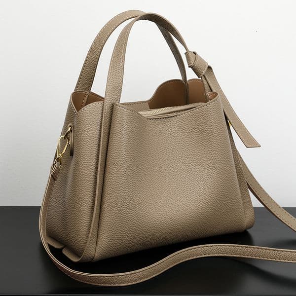 Soft Leather Women's Handbag 2025 Basket Style High-End Shoulder Crossbody Versatile Bucket Bag