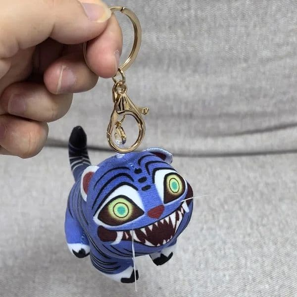 K pop Demon Hunters Plush Keychain Toys Game Hunters Tiger Stuffed Doll Pendant Blue Tiger Animals Fans Christmas Gift 251103