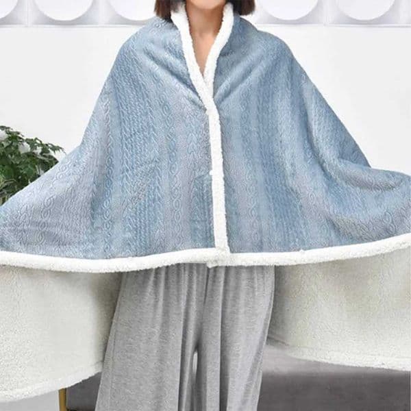 1PC Fuzzy Wearable Blanket with Sles Buttons for Wen Warmer Adt Cfy Wear Blankets for Off Desk Christmas Gifts H251106