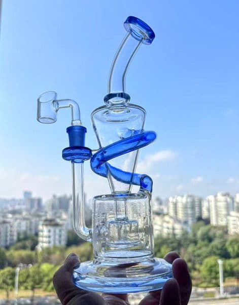 heady glass rigs Coil Showerhead Base Spline Perc Matching Accesories Glass Bong Oil Rig Pipes with 14mm Female Bowl In Stock 10inch