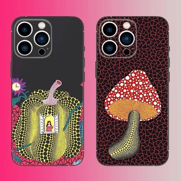 Y-Yayoi K-Kusama Pumpkin Art Phone For iPhone 16,15,14,13,12,11,Pro,Max,Plus,Mini,X,XS,XR,8,7,6,S,SE Soft Black Case