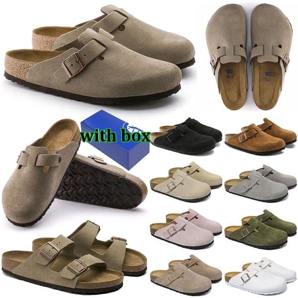 Free shipping with box slippers men women designer slides suede leather sandals sliders slipper flat sandal mens womens clogs bitkenstocks brikenstock shoes Q2512