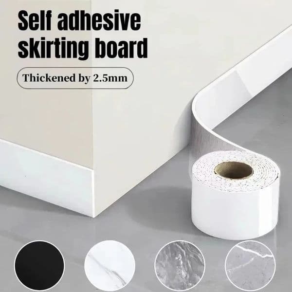 1PC 5mx10cm Self Adhesive Skirting Board Thickening Flexible Foam Wall Stickers Waistline Tape for Sill Staircase 251106