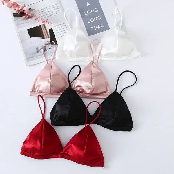 Womens French bra womens wrapped chest adjustable shoulder strap single buckle satin sexy tube top 250328