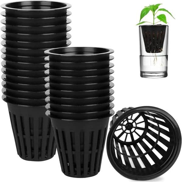 50/100Pcs 2 Inch Hydroponics Net Pots Slotted Mesh Net Cups for Plant Growing Self Watering Baskets for Hydroponics Supplies Kit 250402