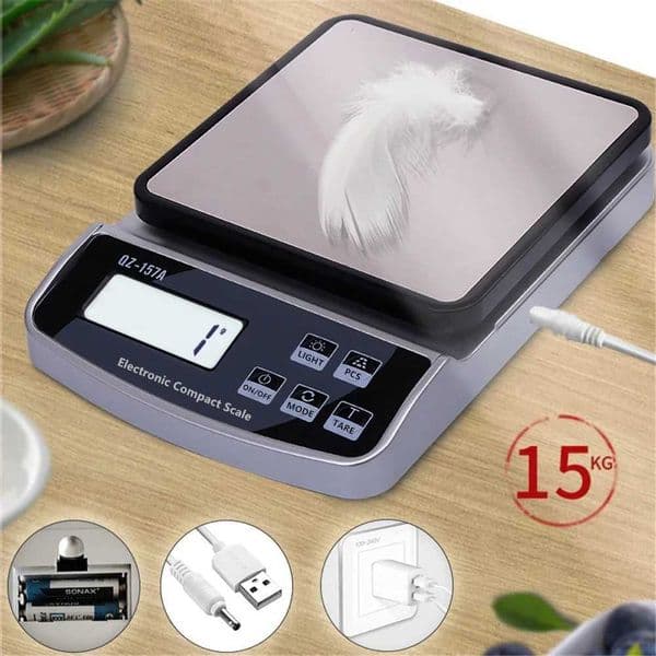 15KG/3KG kitchen electronic scale with calibrated USB charging coffee scale precision digital food scale baked goods balance Z250403
