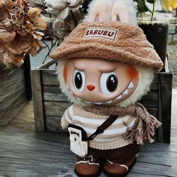 LABUBU The MONSTERS 38Cm DRESS BE LATTE Trendy PVC Toy Third Frozen Animals Vinyl Plush Blind Box