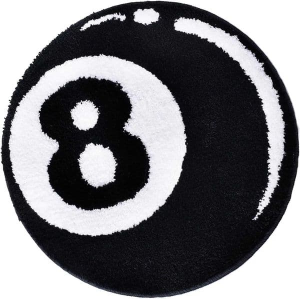 Round Soft Round Coffee Table Carpet Furry Living Ro Carpet Non-slip Sofa Carpet Large Size Bedro Mat Billiards Black 8 He H251106