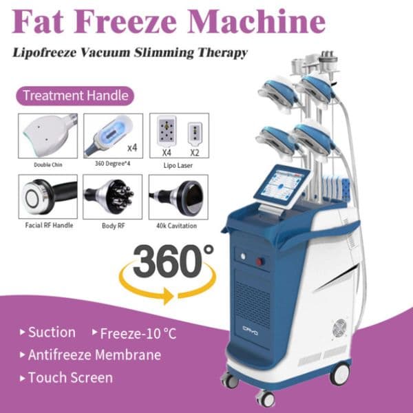 360° Full Vacuum Cooling Cryolipolysis Machine Professional Cool Technology Body Slimming Equipment With 3 Cryo Handles122