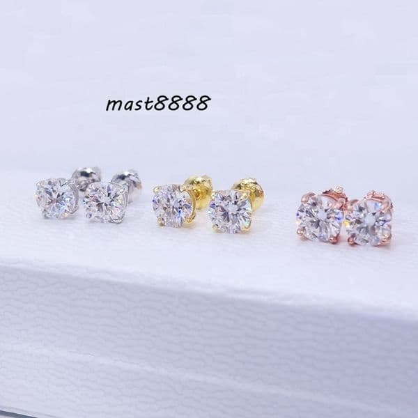 Cheapest Classical 4prongs Moissnaite Stud Earring Silver Gold Plated Screw Back Stud Earring Trendy Find Jewelry