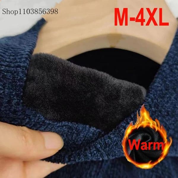 Mens Sweater Wool Warm Pullovers O-Neck Knit Winter Fit Tops Male Thick Knitwear Mens Jumpers Bottoming Shirt Plus Size 4XL 3XL 251105