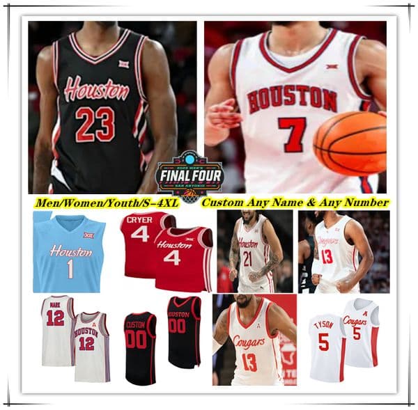 2025 Final Four 4 College Basketball Jersey L.J. Cryer Emanuel Sharp Milos Uzan J'Wan Roberts Terrance Arceneaux Joseph Tugler Stitched S-4XL Custom