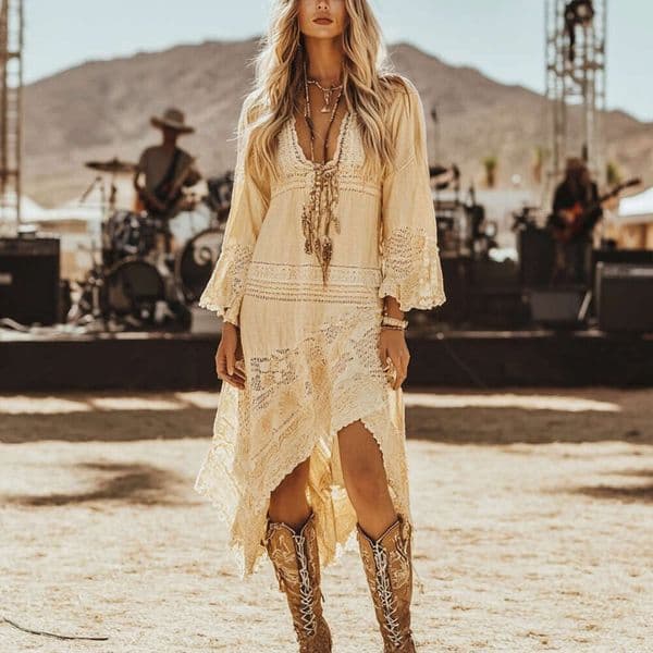 Cross-Border European American Spring And Autumn Vintage Wilderness Ethnic Style Floral Breathable Casual Long Dress B5