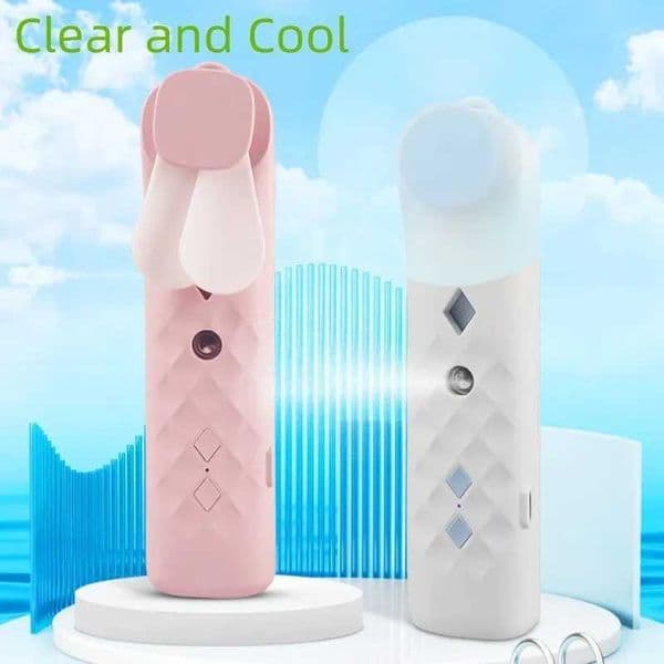 2-in-1 portable fan humidifier USB charging handheld fan water spray fan face steam air conditioning cooling fan W250403