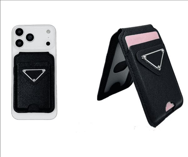Designer Men's Card Bag fold MagSafe Card Holder Magnetic Clip High Quality iphone 17Pro max 16 15 14 13 12Pro Card Bag Canvas Coated Leather Women Credit Business Cards